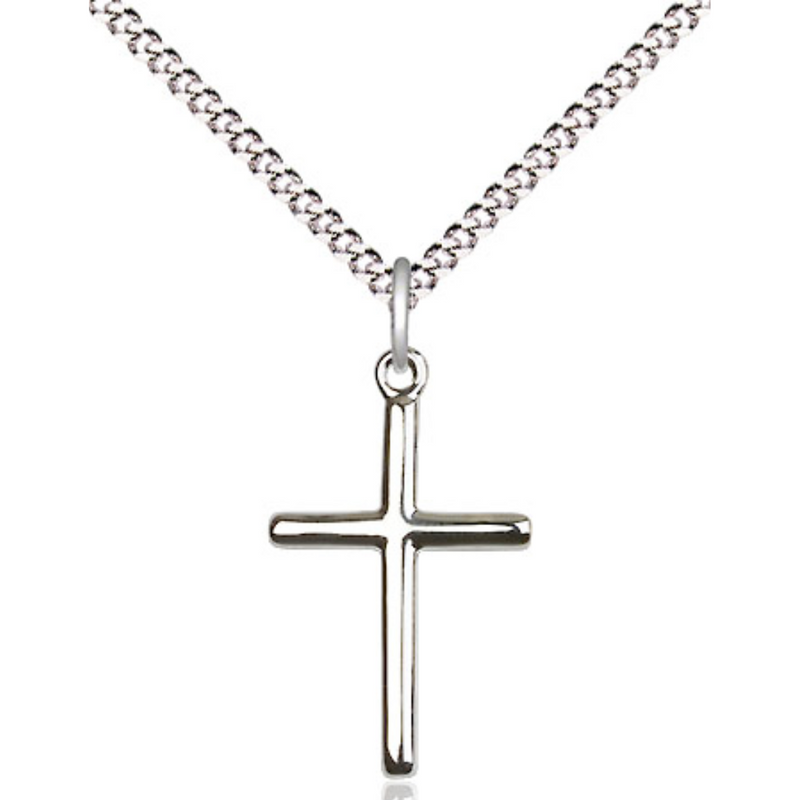 Sterling Silver Cross Necklace 18"