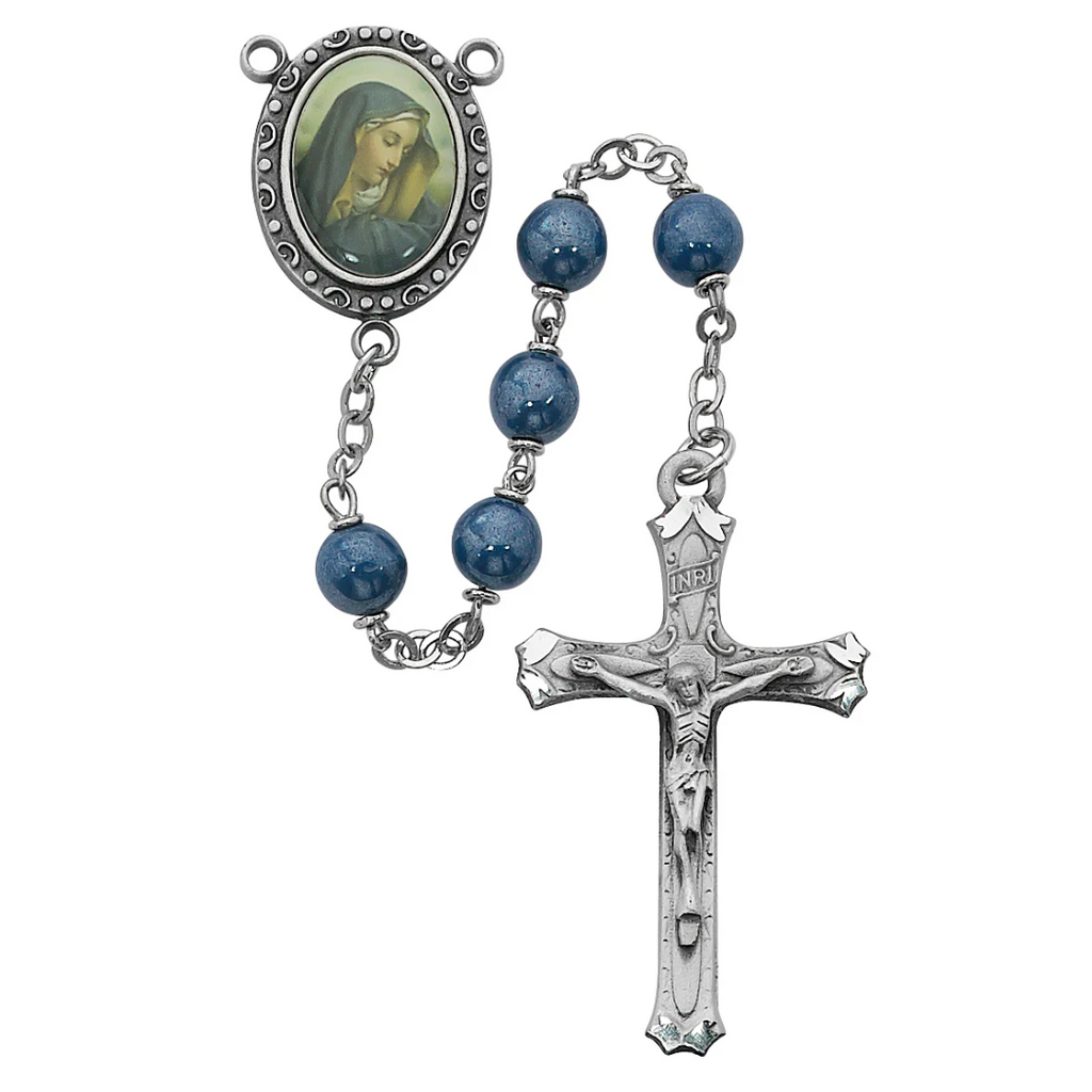Our Lady of Sorrows Rosary - Blue Boxed