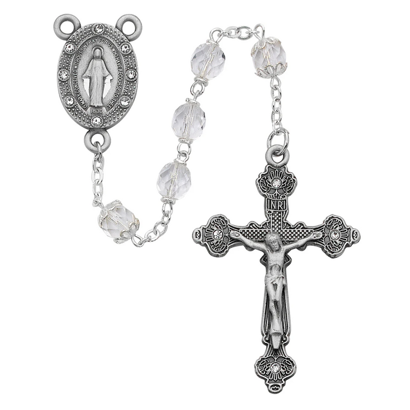 Rosary - Clear Glass Rosary Boxed