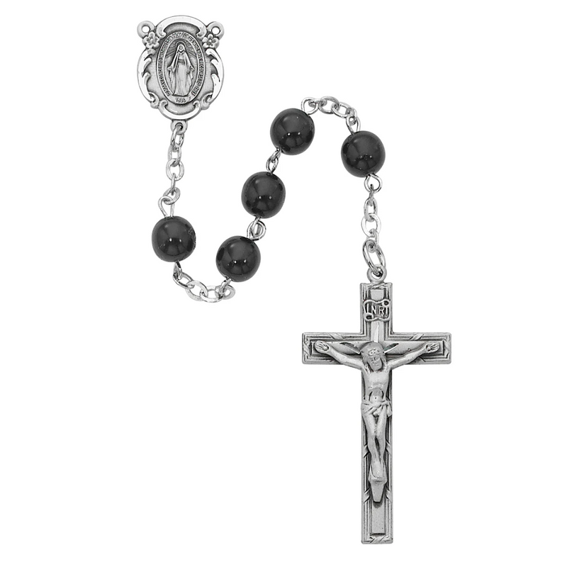 Rosary - Black Miraculous Rosary Boxed