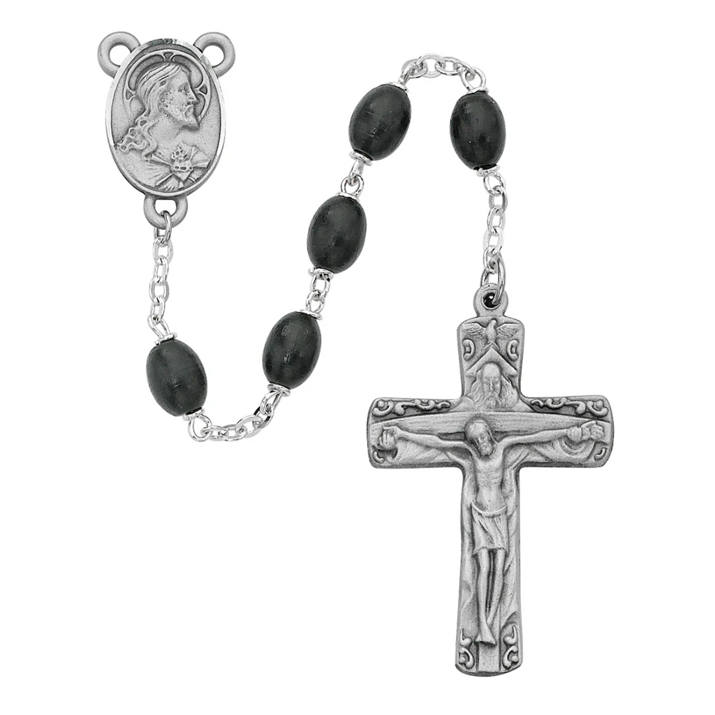Trinity Rosary - Black Wood Trinity Rosary Boxed