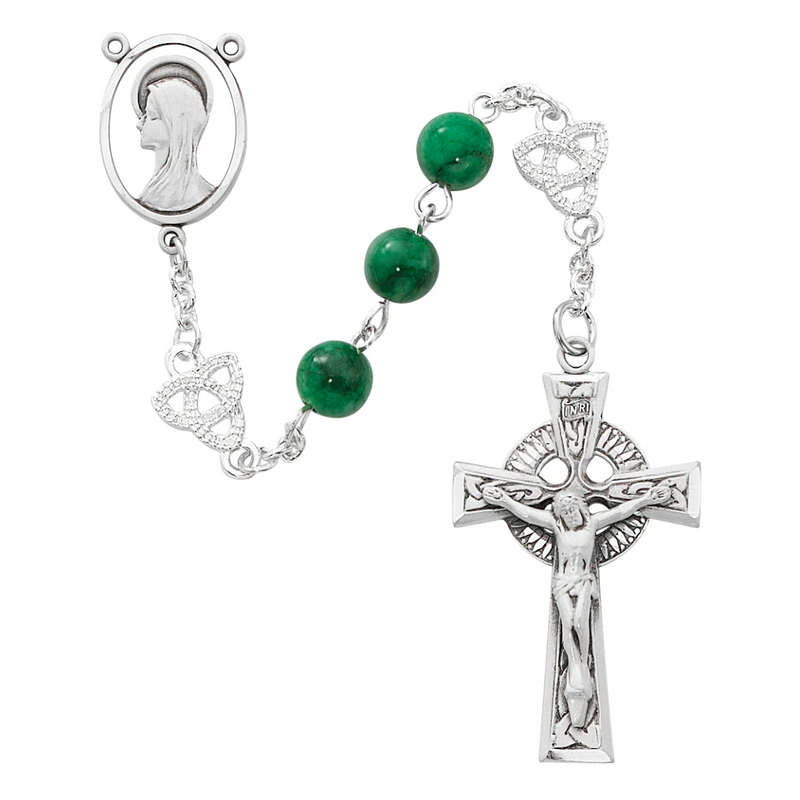 Rosary - Irish Jade Glass Rosary Boxed