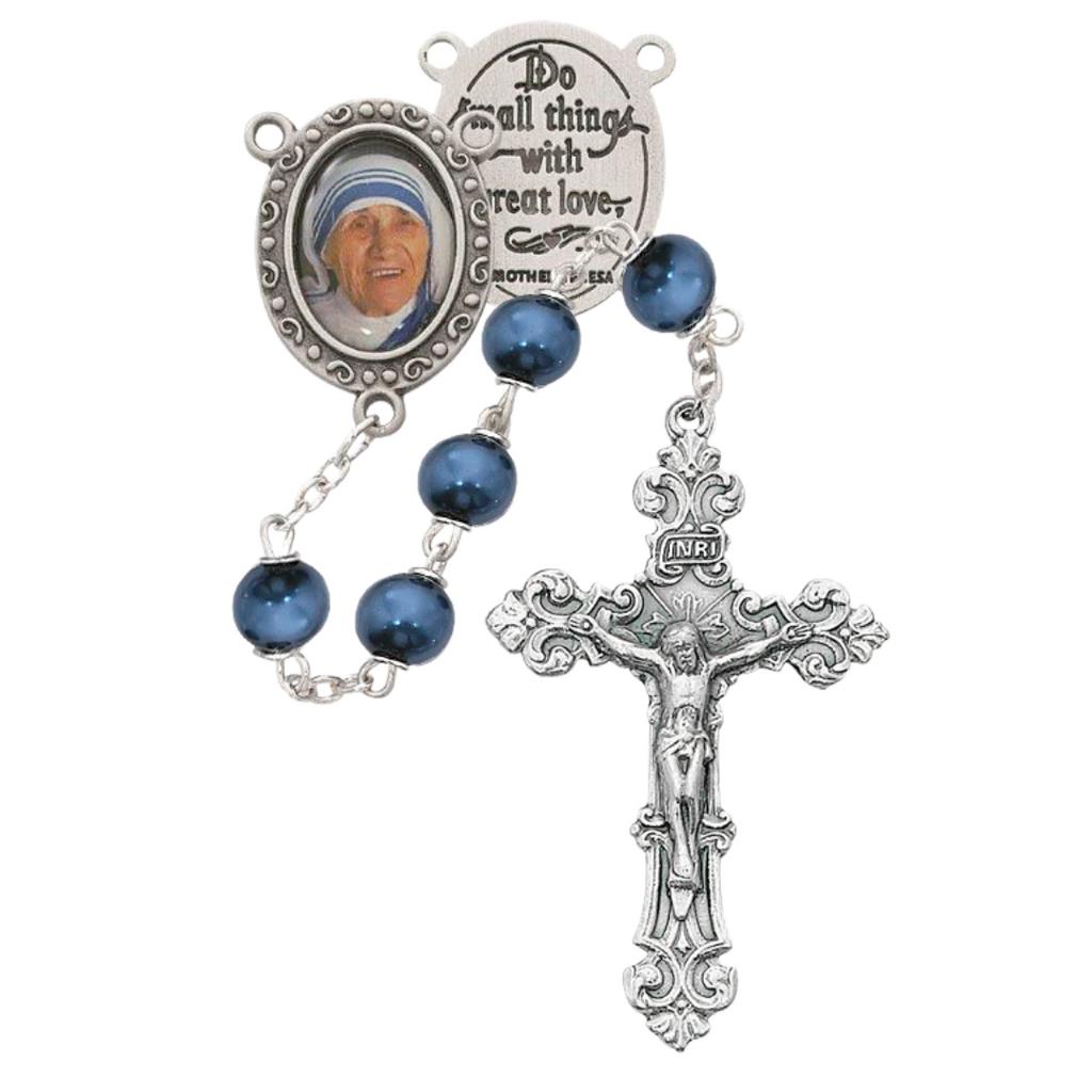 Teresa Rosary - Blue Mother Teresa Rosary Boxed