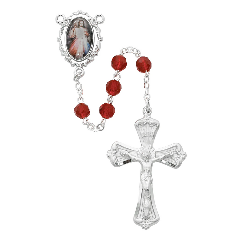 Divine Mercy Rosary - Dark Red Boxed
