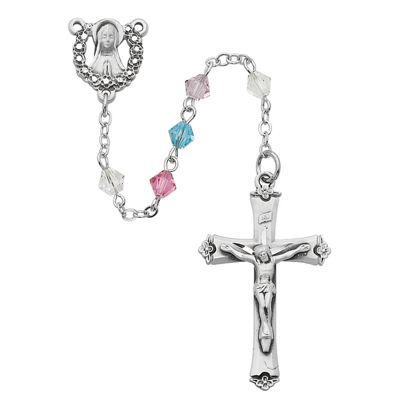 Multi Rosary - Swarovski Bead and Sterling Silver Rosary Boxed