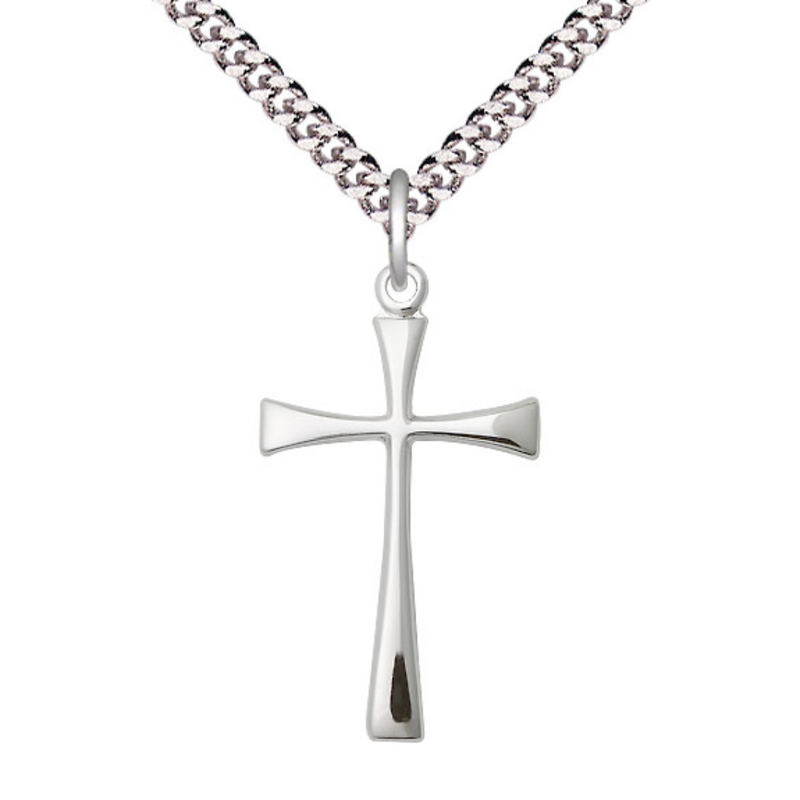 Sterling Silver Maltese Cross Necklace 24"