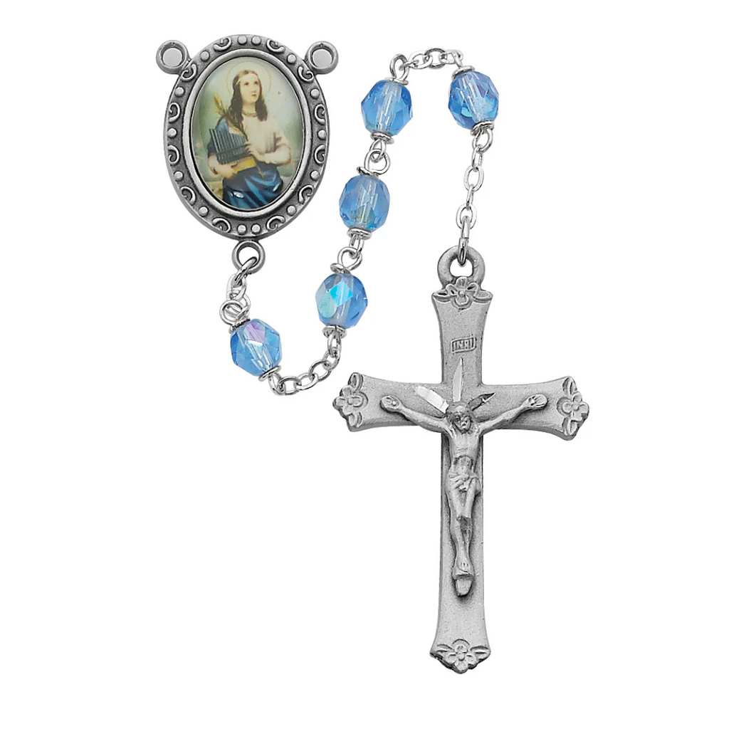 Cecilia Rosary - Blue St Cecilia Rosary Boxed