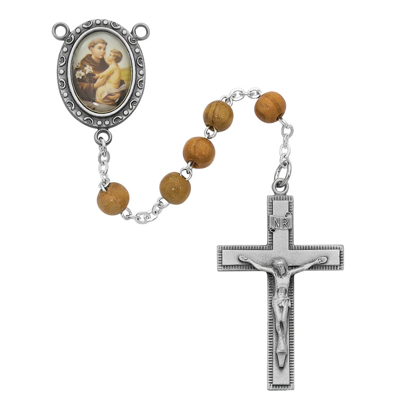 Anthony Rosary - Olive Wood St Anthony Rosary Boxed
