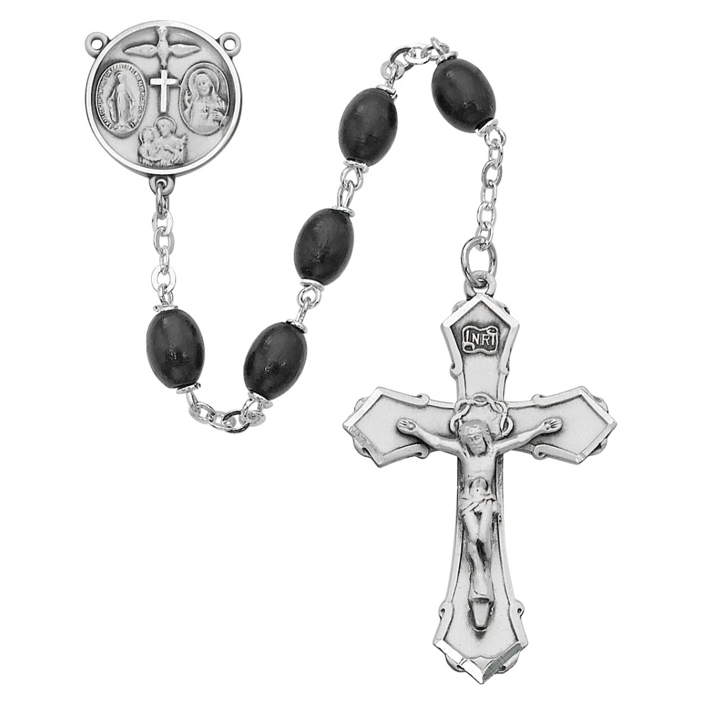 Black Wood 4-Way Rosary, Boxed