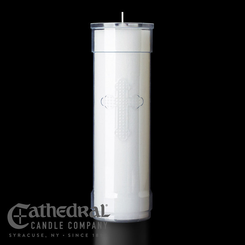 7-Day Devotional Candle Insert with Cross | Cathedral Candle