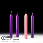 Cathedral Stearine Advent Candle Set, 1-1/2" x 12"