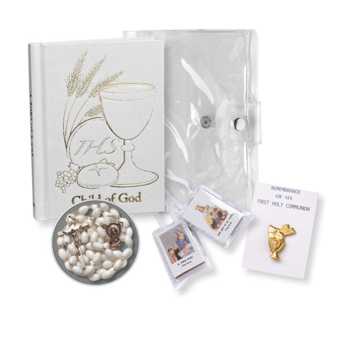 Girls First Communion 5-Piece Gift Set with Child of God Prayer Book | William J. Hirten