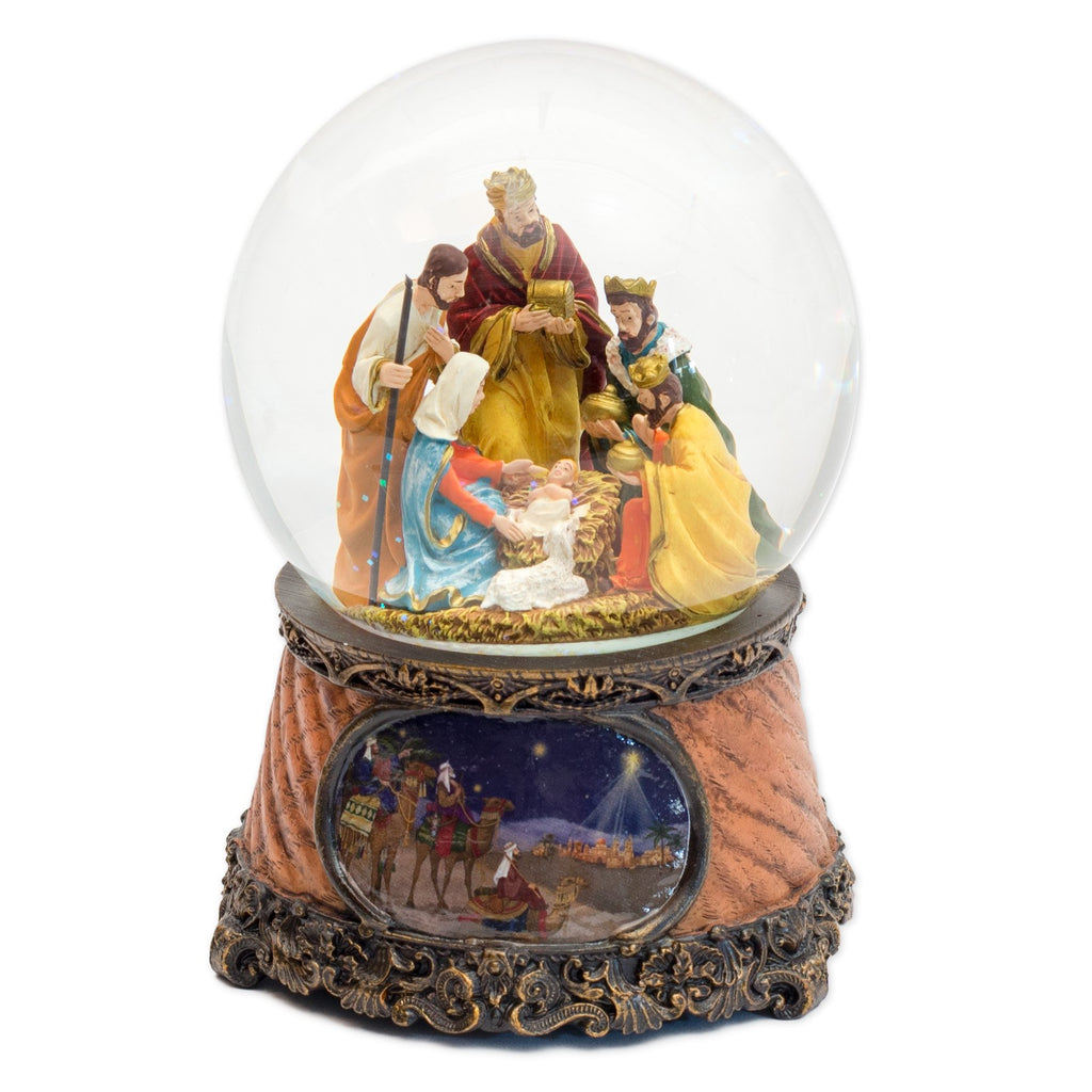 Nativity Musical Snow Globe 6"H