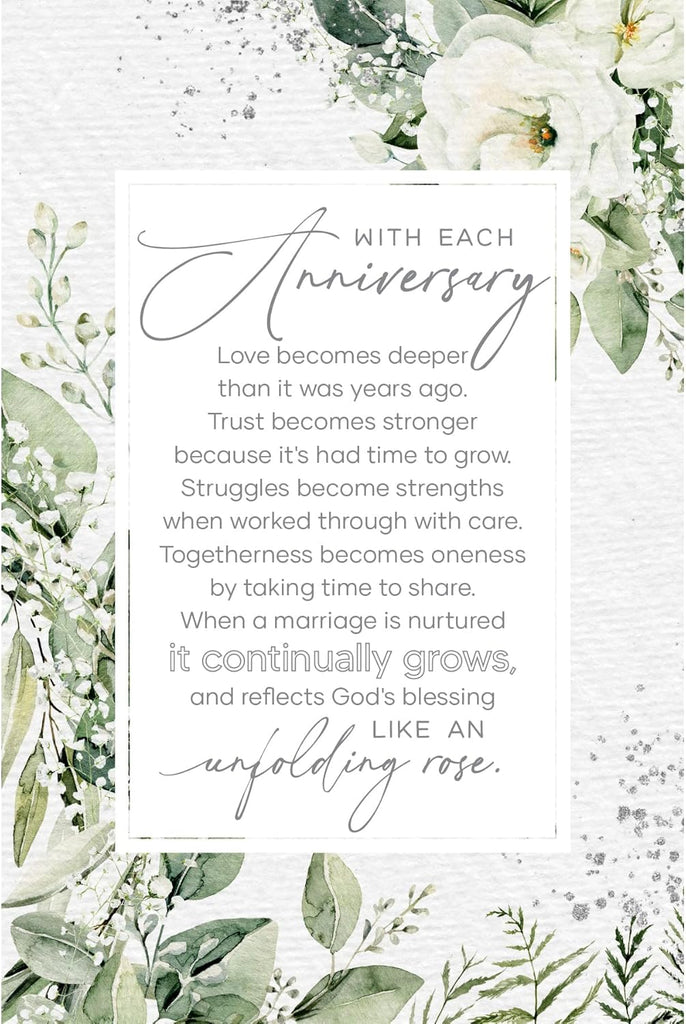 Wall Plaque "With Each Anniversary" 6x9 For Wall or Desk