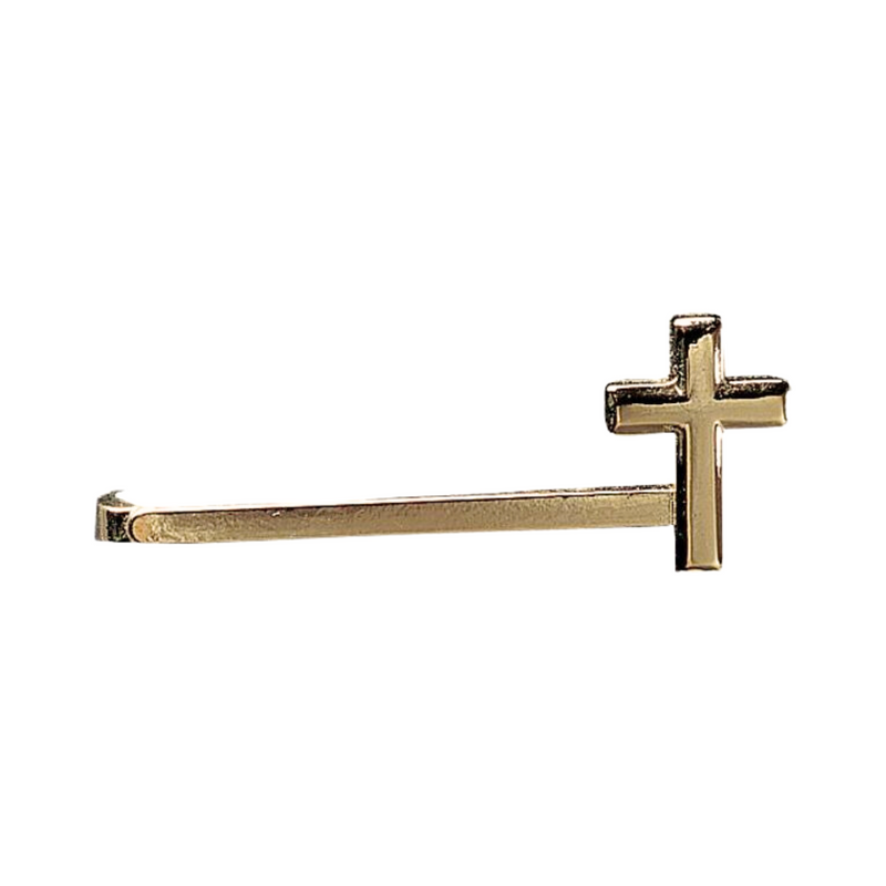 Gold Cross Tie Bar for First Communion - Boys Religious Tie Clip