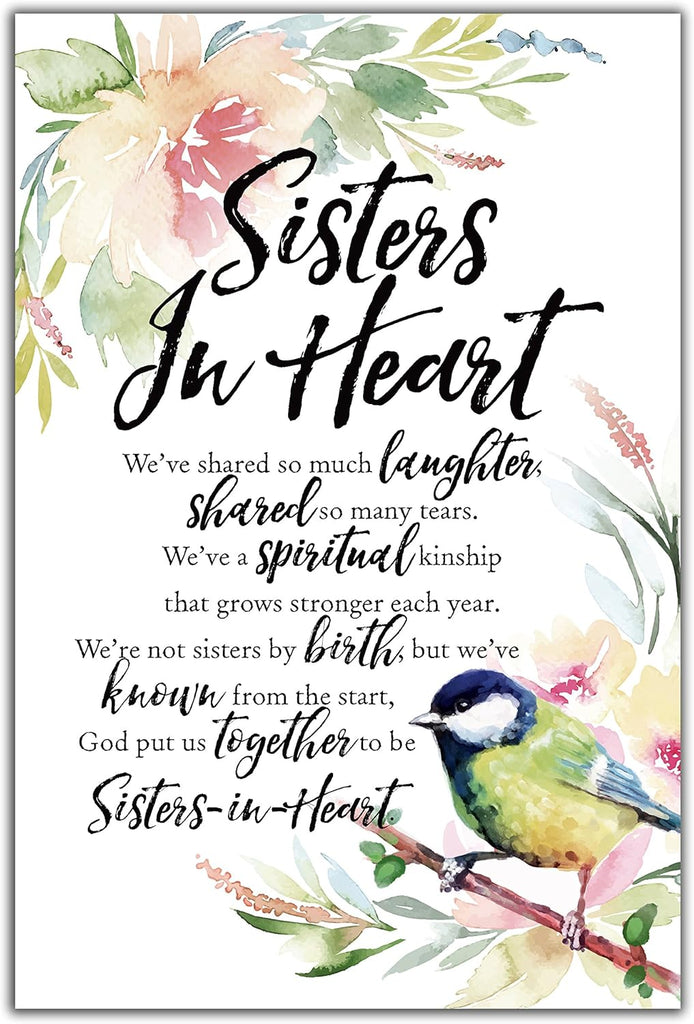 Wall Plaque "Sisters in Heart" 6x9 For Wall or Desk