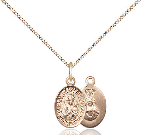 Our Lady of Czestochowa Necklace Gold Filled 18"