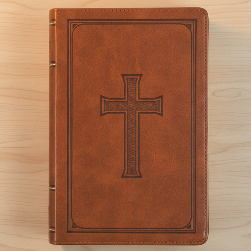 KJV Bible - Honey-brown Faux Leather Gift Bible (Personalizable!)