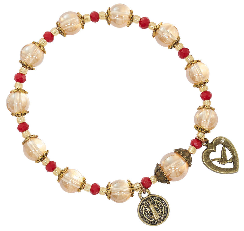 Topaz and Red Holy Spirit Confirmation Bracelet
