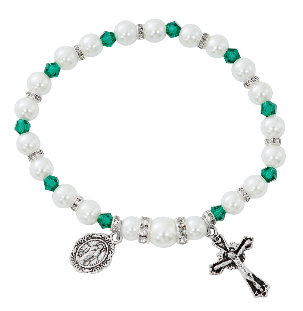 Emerald Stretch Rosary Bracelet