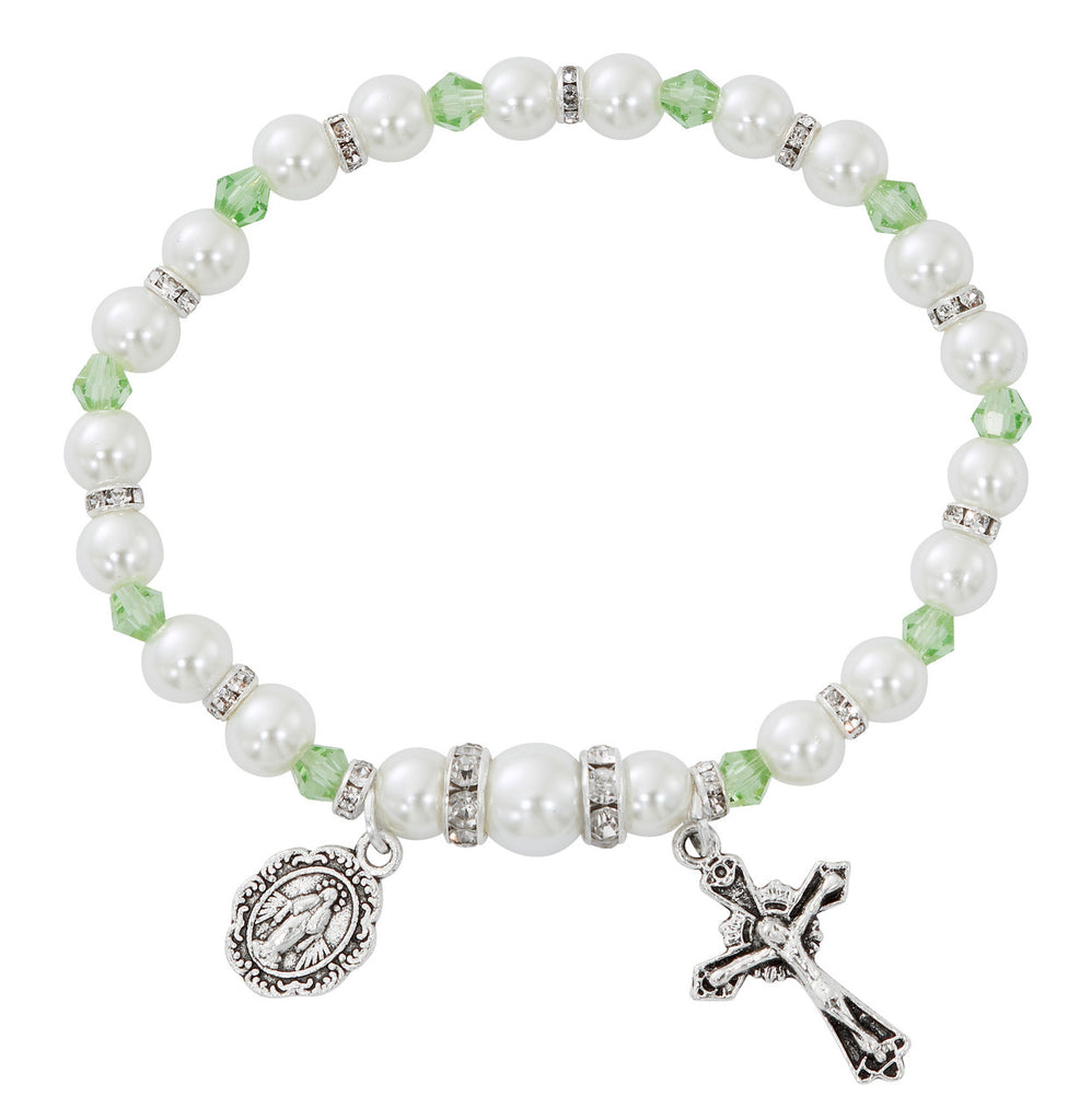 Peridot Stretch Rosary Bracelet