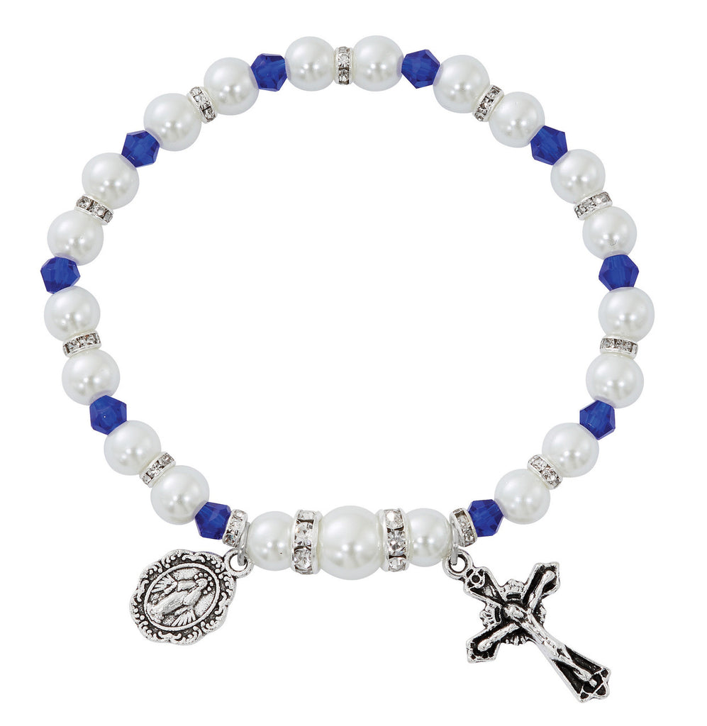 Sapphire Stretch Rosary Bracelet