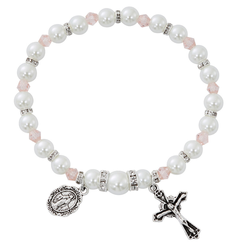 Rose Stretch Rosary Bracelet