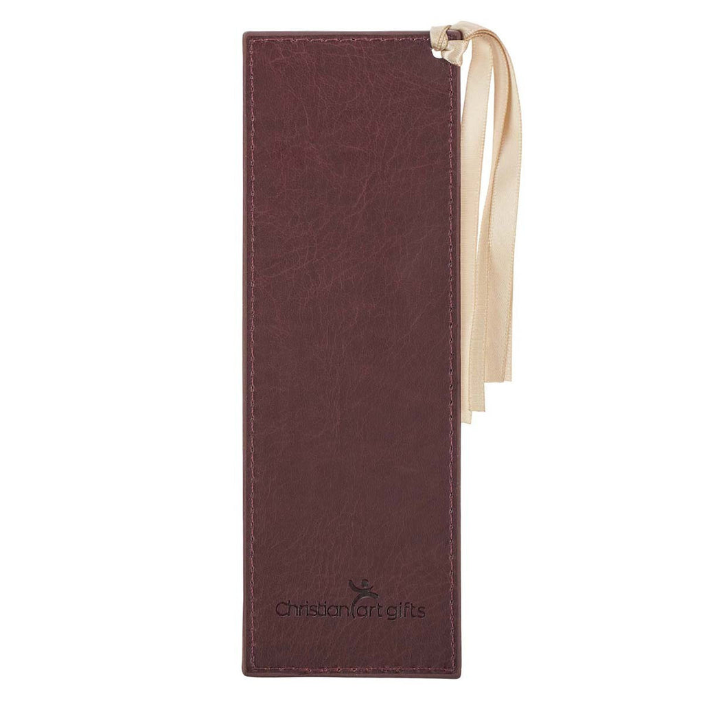 Be Still and Know Brown Faux Leather Bookmark - Psalm 46:10