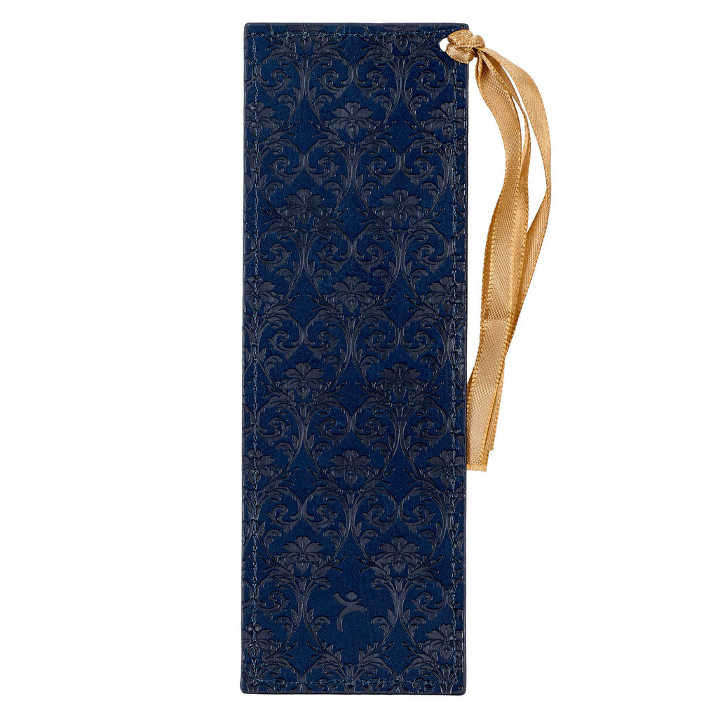 I Know The Plans Floral Trellis Blue Faux Leather Bookmark - Jeremiah 29:11