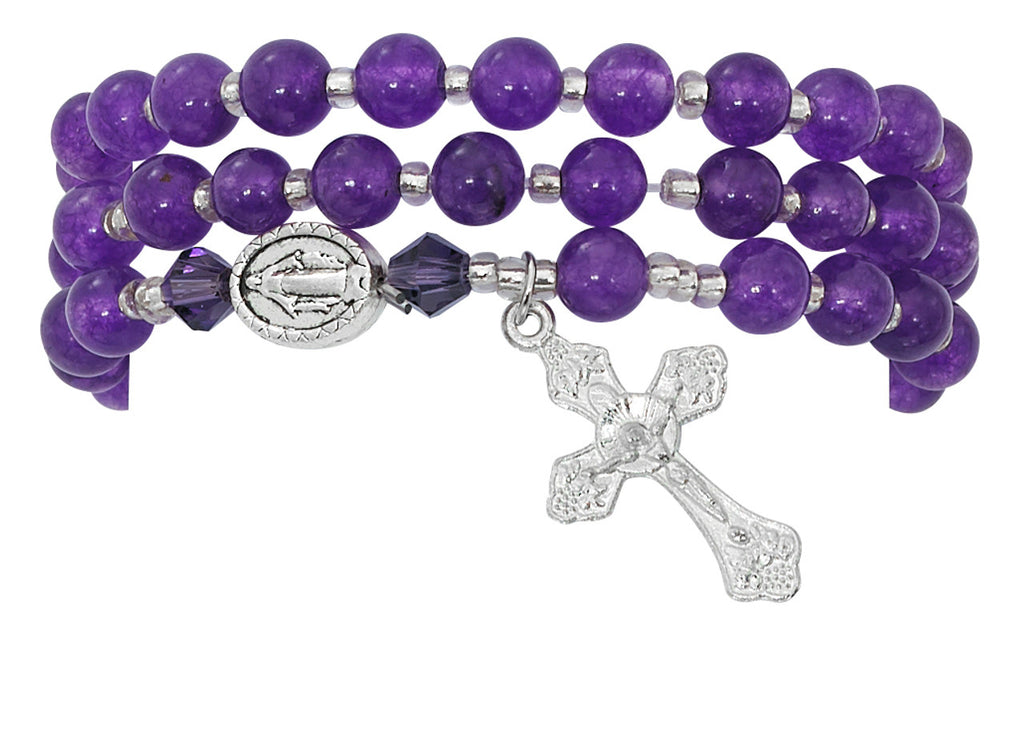 Amethyst Twistable Rosary Bracelet