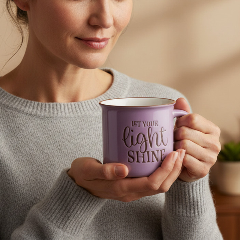 Let Your Light Shine Coffee Mug – Matthew 5:16 | Lavender Camp-Style