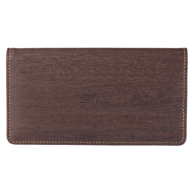 Blessed Blue Faux Leather Checkbook Cover - Luke 1:45