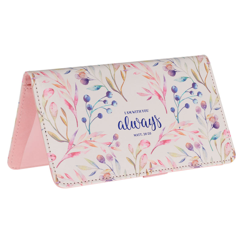 I Am With You Always Faux Leather Checkbook Cover - Matthew 28:20