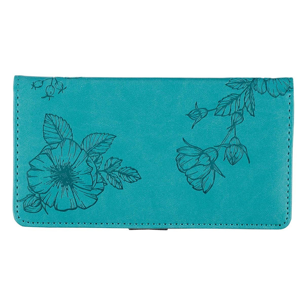 Strength & Dignity Teal Faux Leather Checkbook Cover -Proverbs 31:25