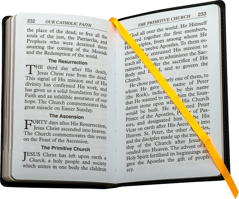 Open book with text on a white background