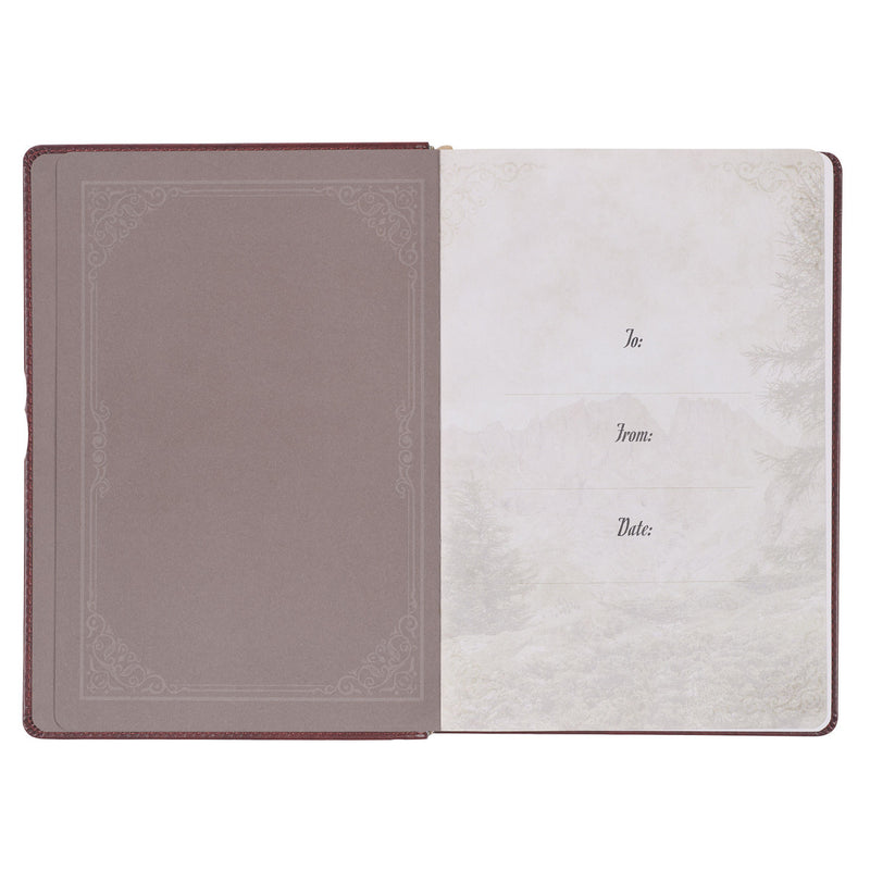 Pursuing God Saddle Tan Faux Leather Devotional Large Print Edition