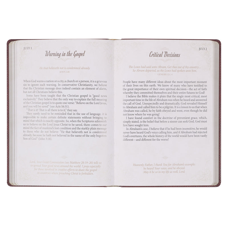 Pursuing God Saddle Tan Faux Leather Devotional Large Print Edition