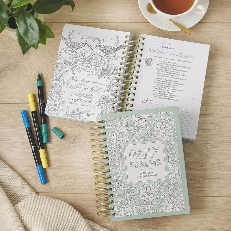 Daily Through the Psalms 365-Day Creative Journal | Christian Art Gifts