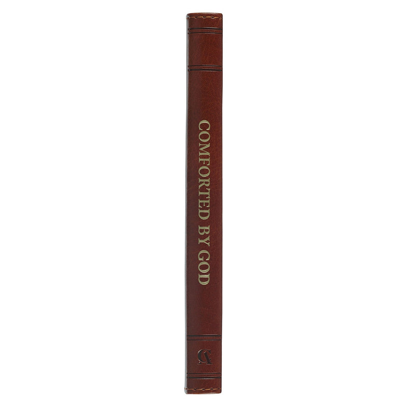Comforted by God Honey-Brown Faux Leather Devotional Gift Book