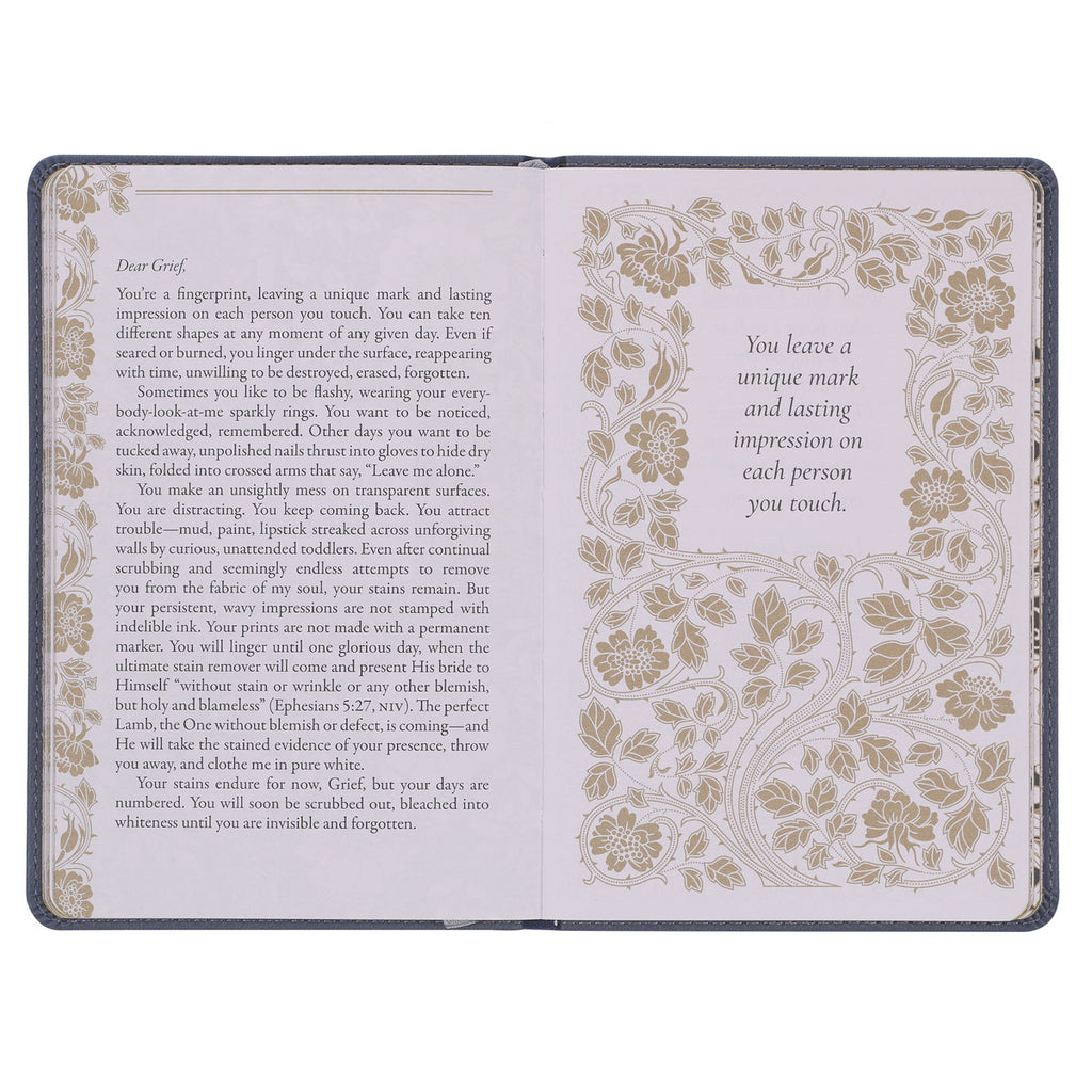 Letters to Grief Gray Faux Leather Gift Book