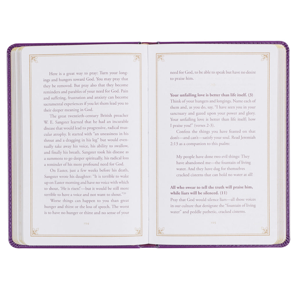 Praying the Psalms Purple Faux Leather Prayer Book