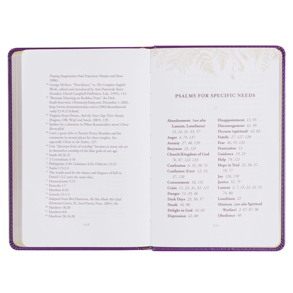 Praying the Psalms Purple Faux Leather Prayer Book