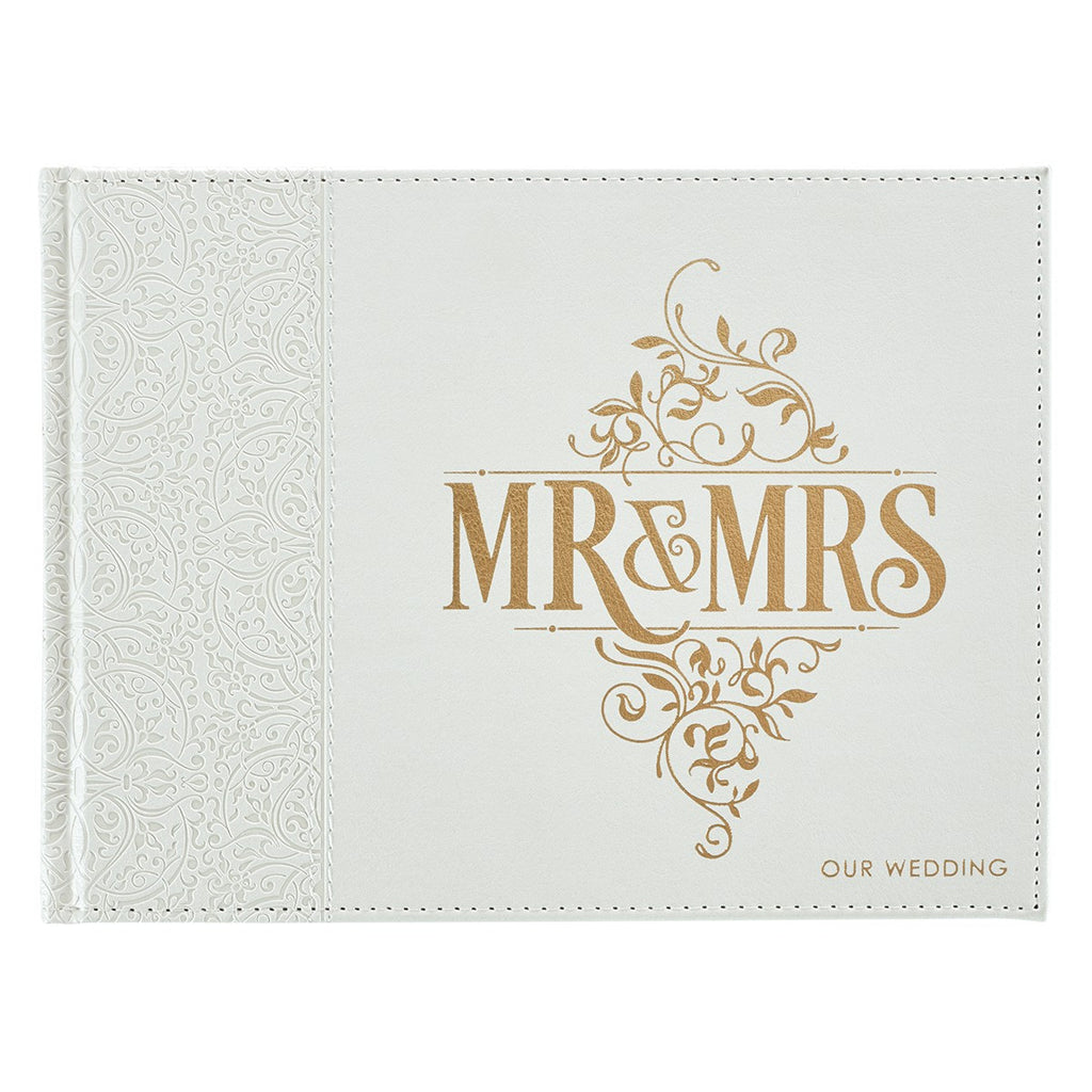 White Lace Mr. & Mrs. Wedding Guest Book