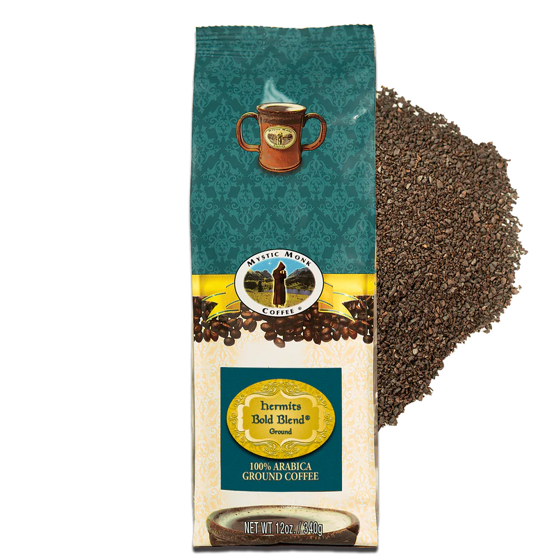 Hermit's Bold Blend Dark Roast Ground Coffee | Mystic Monk Coffee