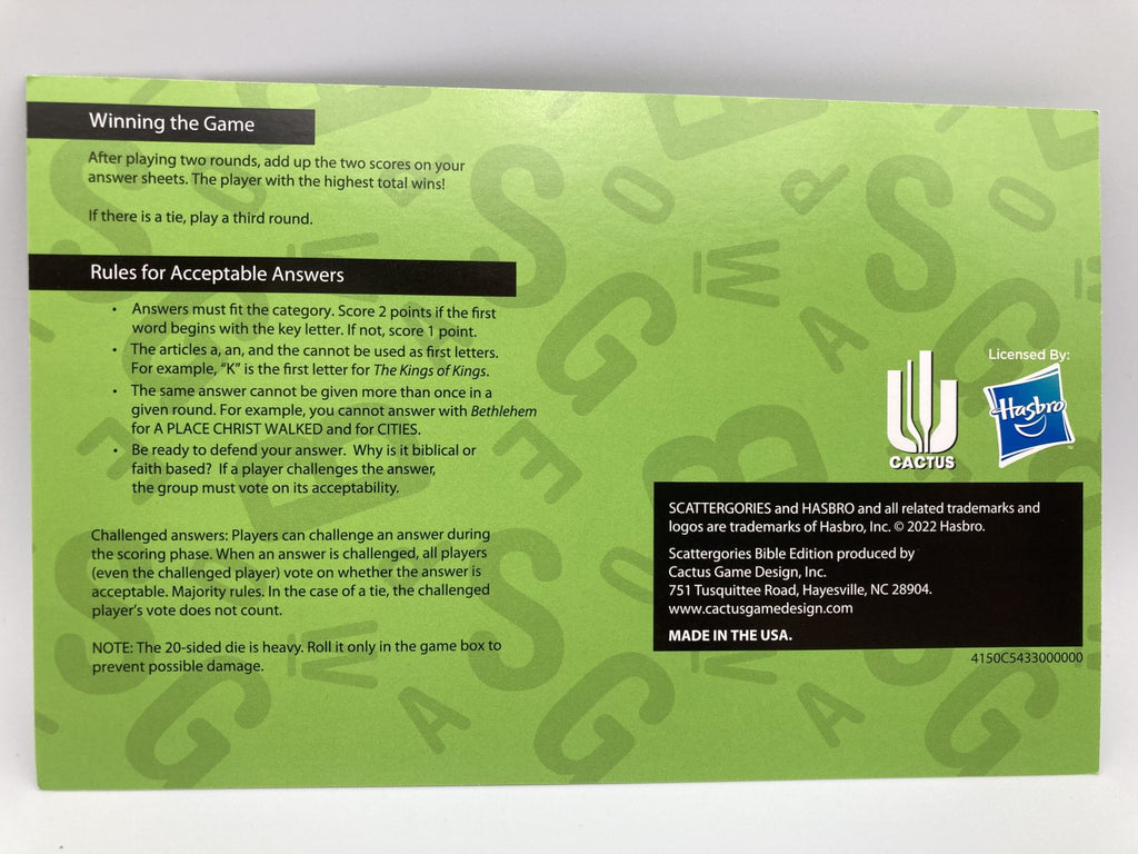 Scattergories® Bible Edition