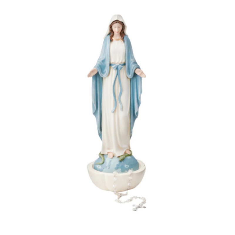 Our Lady of Grace Rosary Holder/Holy Water Font 8"