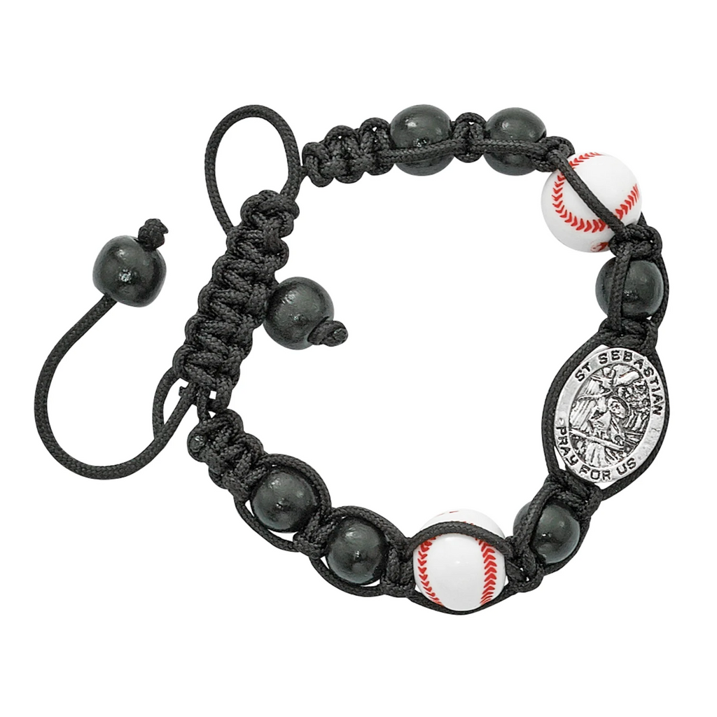 Sebastian Bracelet - St. Sebastian Adjustable Baseball Bracelet Carded