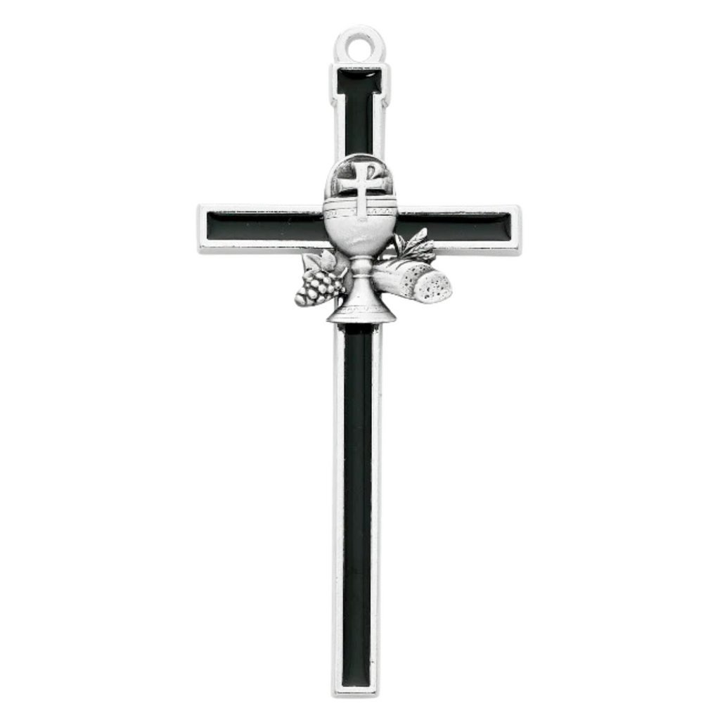 Cross - Black Epoxy Communion Cross 5"