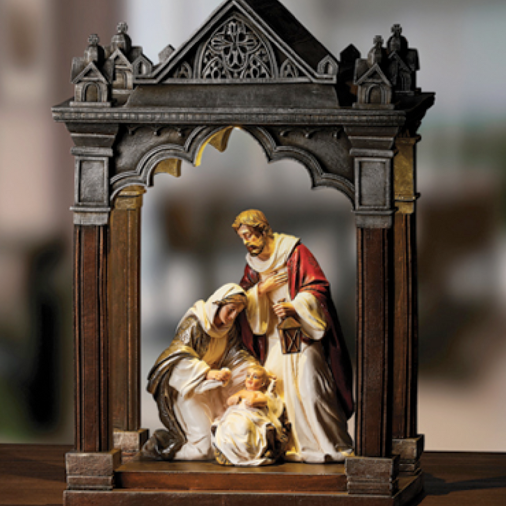 Holy Family Beneath Cathedral Awning LED 12"