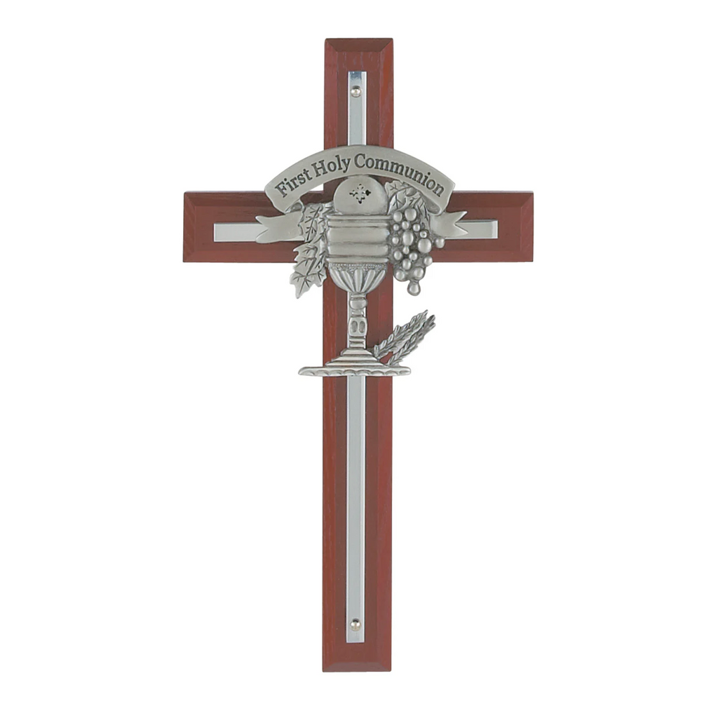 Crucifix 7in Cherry Stain Wood